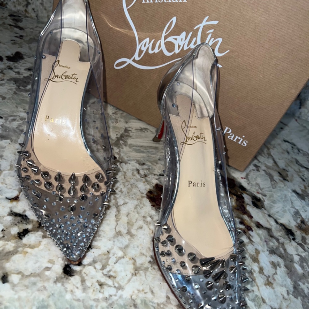 Christian Louboutin silver Grotika High heels wedding - Picture 7 of 11